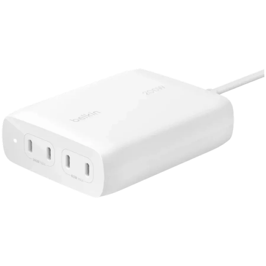 BELKIN Адаптер питания 4*USB-C, 200 Вт, Белый — Изображение №1