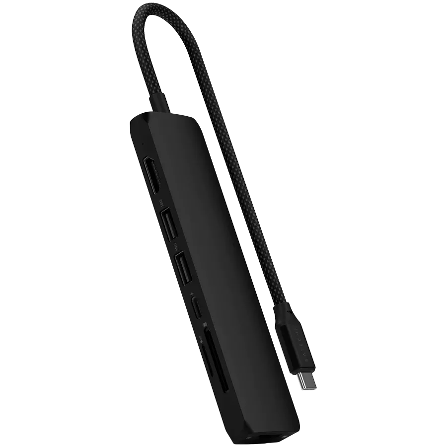 SATECHI  Slim 7 Multiport  Многопортовый адаптер  Чёрный — Изображение №1