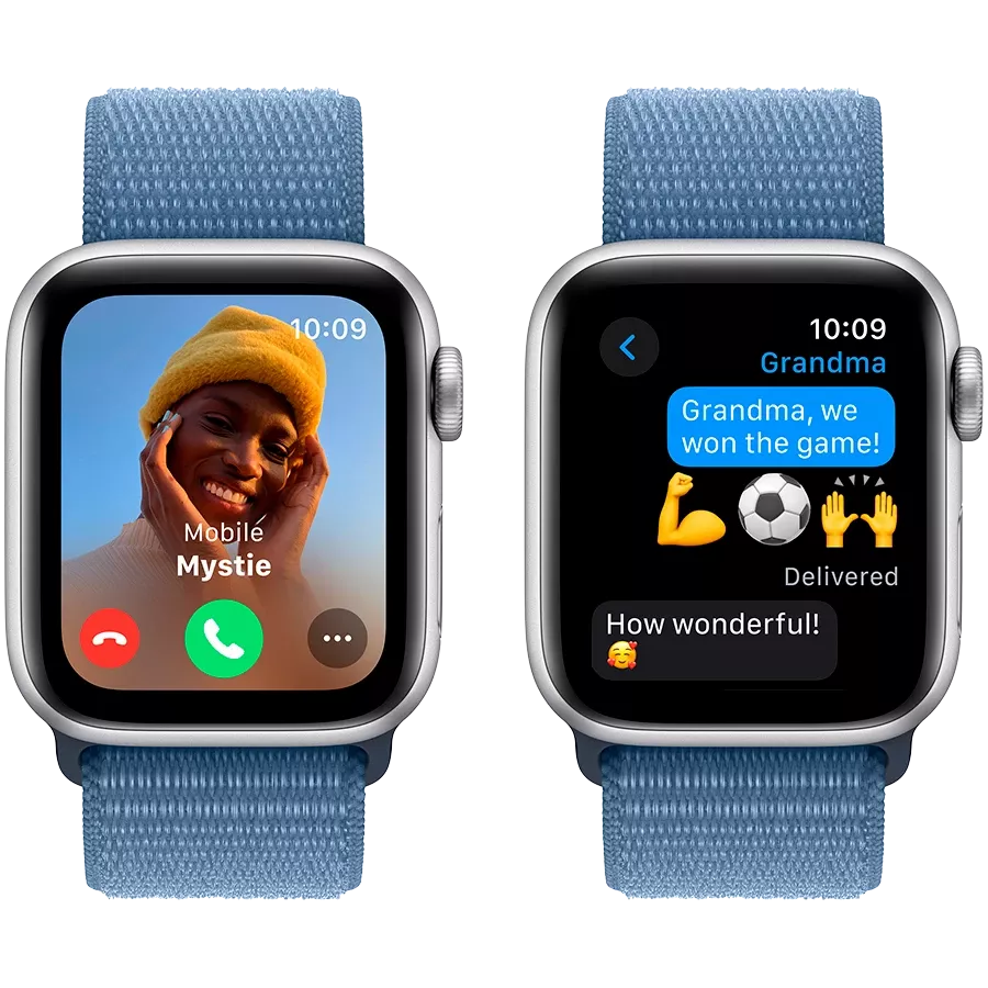 Apple Watch SE GPS Gen.2 (2023)  Winter Blue Sport Loop, 40мм, Серебристый — Изображение №4