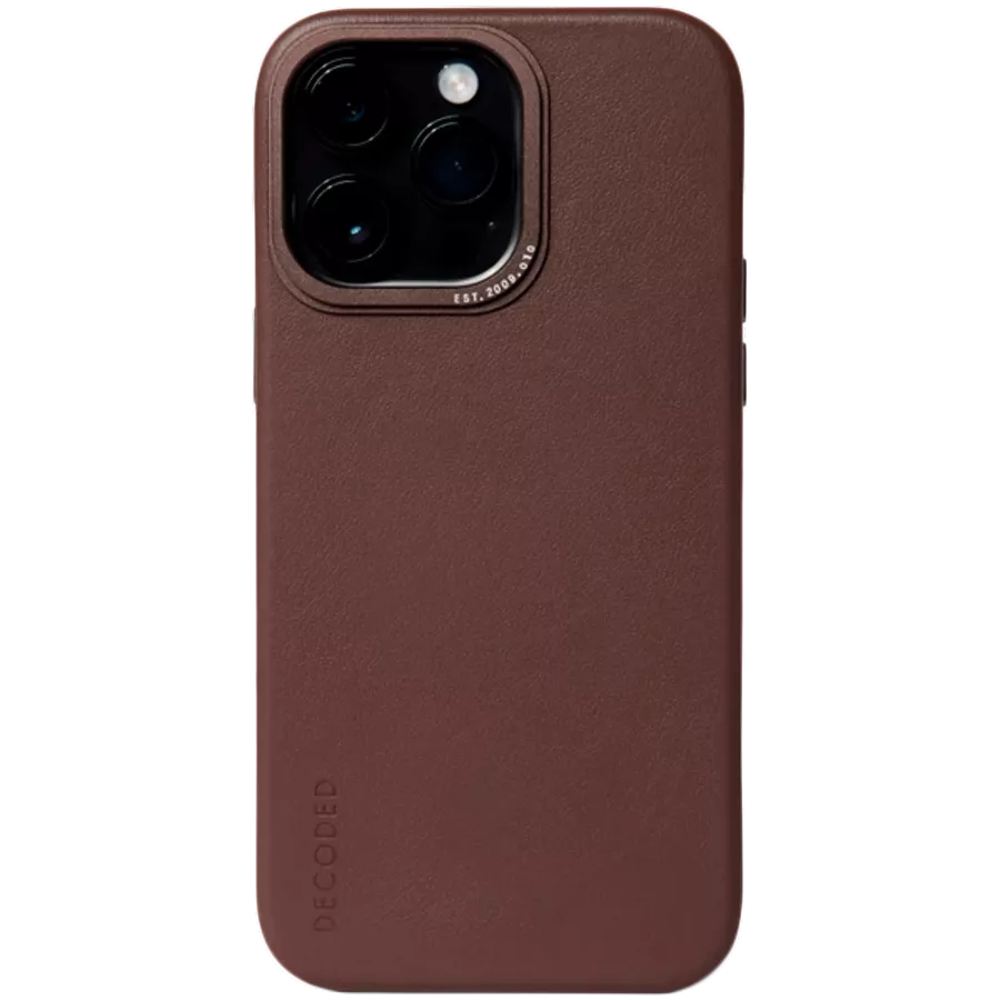 DECODED Case Leather Case with MagSafe, Chocolate for iPhone 14 Pro — Image №1
