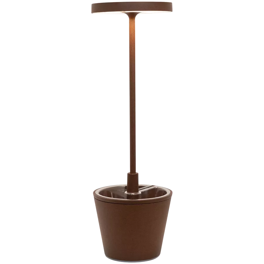 ZAFFERANO POLDINA REVERSO TABLE LAMP 110x350mm. PAINTED MATT RUST 2.3W LED — Image №1