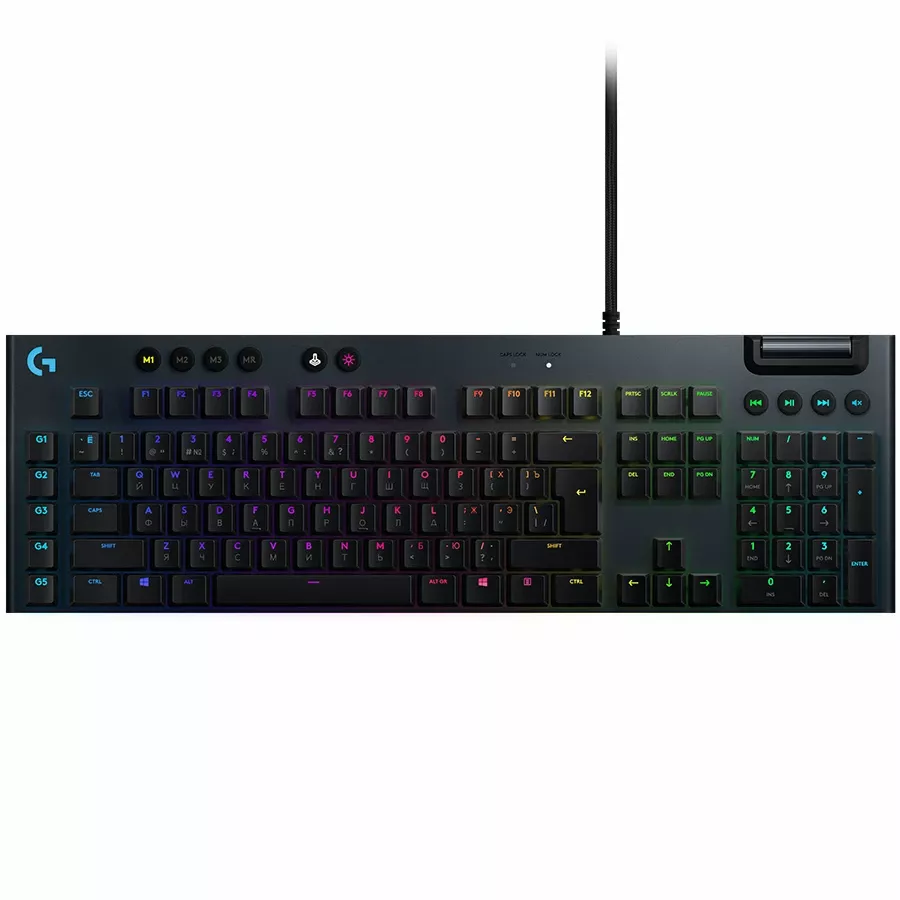 LOGITECH G915 Πληκτρολόγιο, Ασύρματο, Carbon, Ρωσικά/Διεθνή Αγγλικά — Εικών №1
