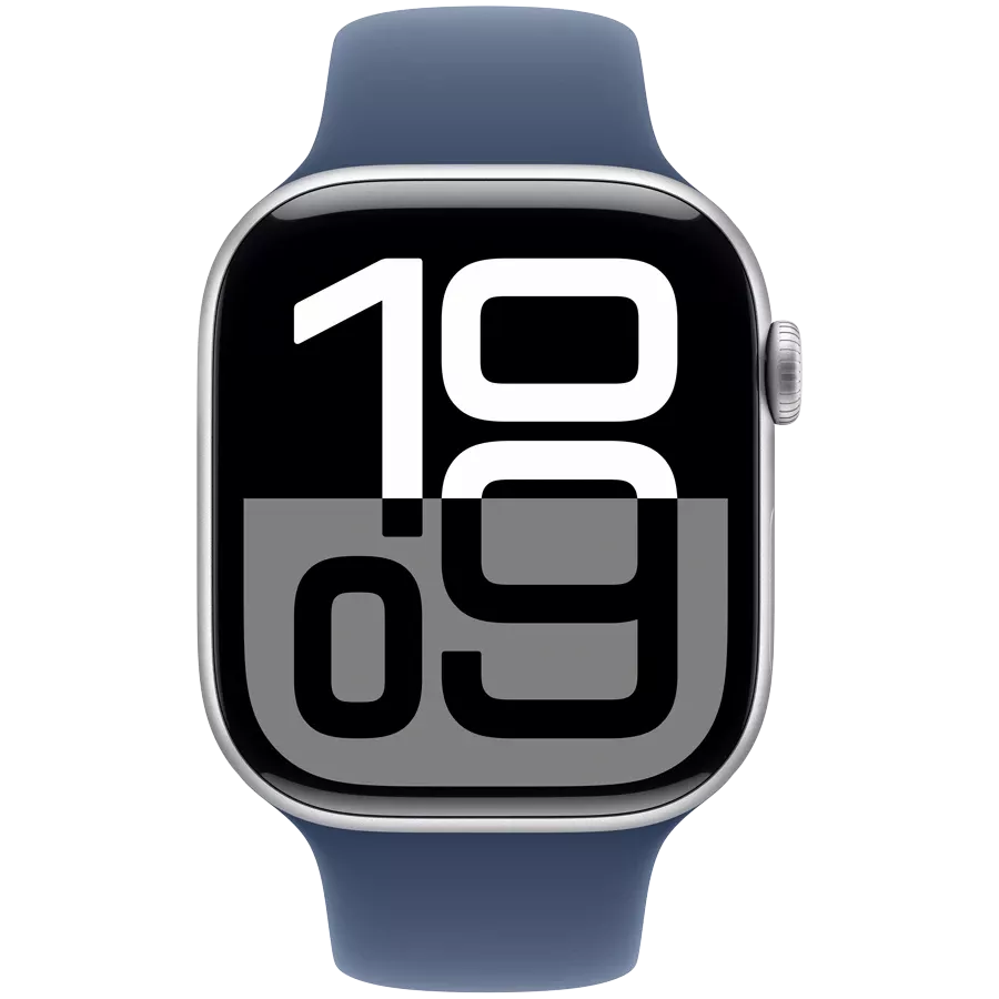 Apple Watch Series 10 GPS, 42mm, Silver, Denim Sport Band, S/M — Image №2