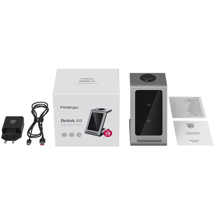 PRESTIGIO ReVolt A9 Wireless Charger, 10 W, Gray — Image №13