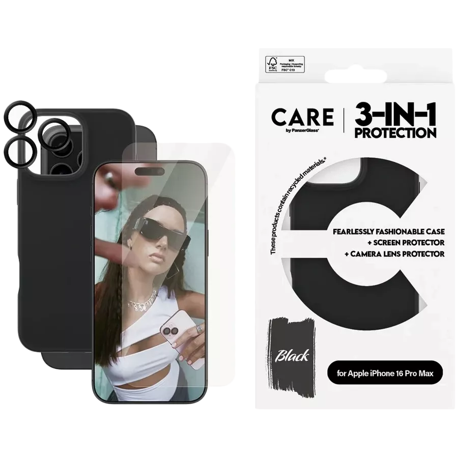 PANZERGLASS Чехол CARE , Чёрный для iPhone 16 Pro Max — Изображение №1