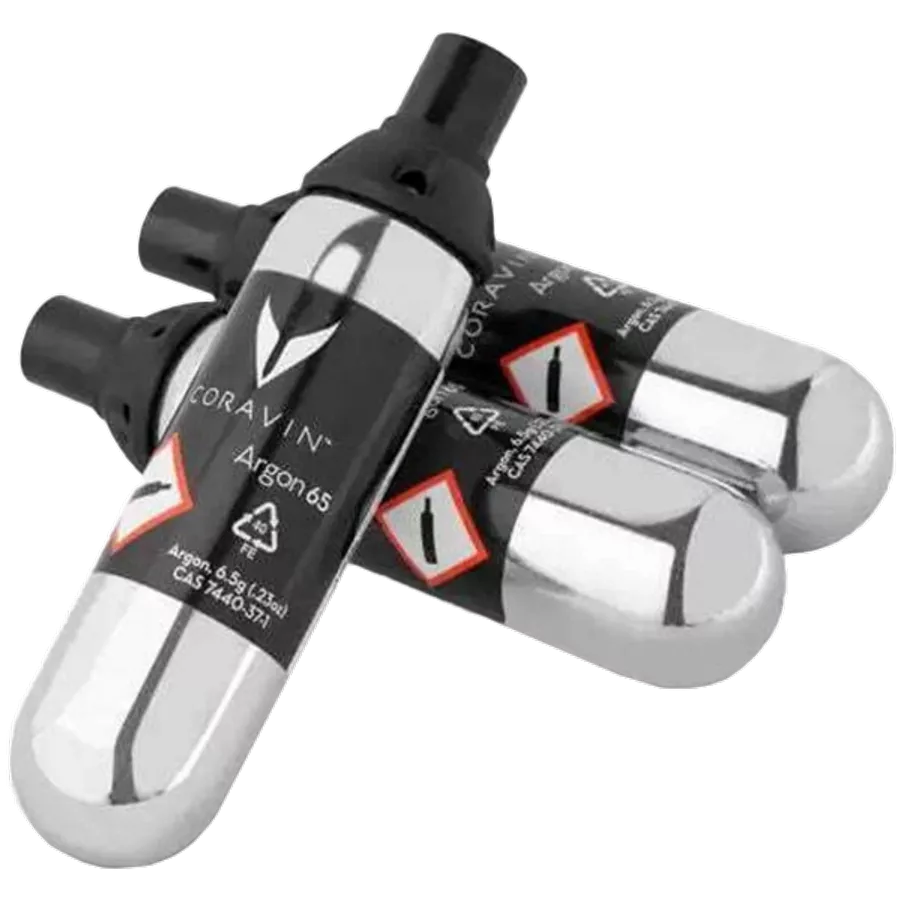 CORAVIN set of 3 Spare Argon Capsules, Silver — Εικών №1