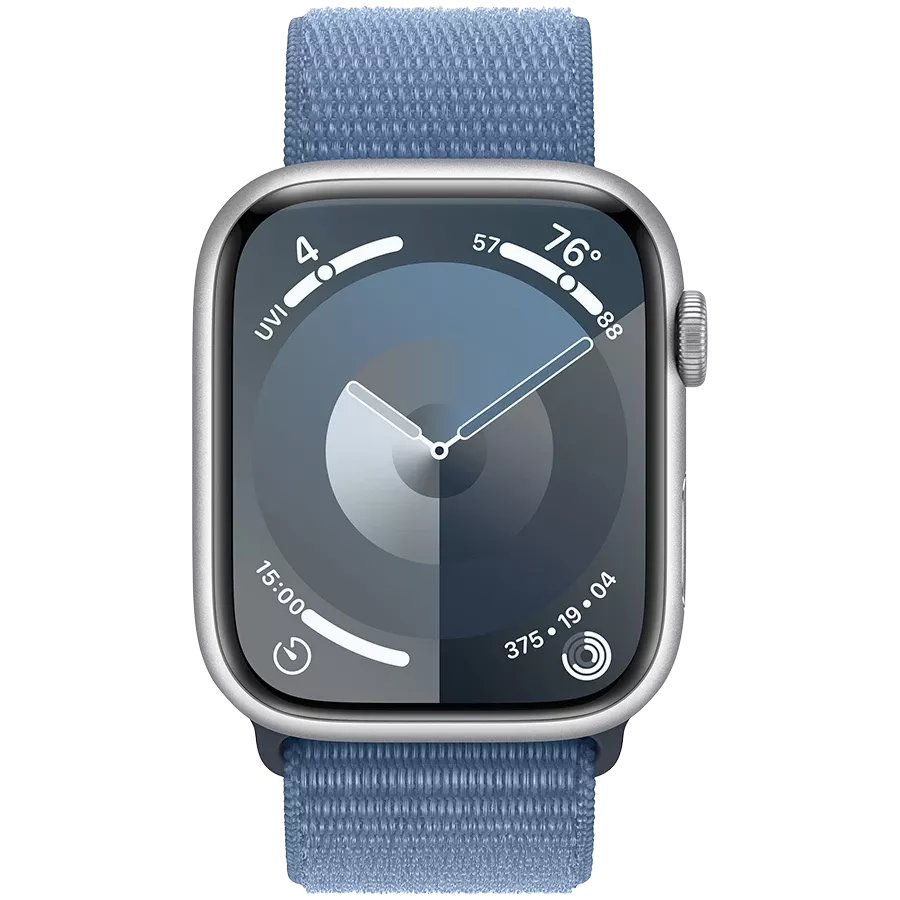 Apple Watch Series 9 GPS  Winter Blue Sport Loop, 45мм, Серебристый — Изображение №2