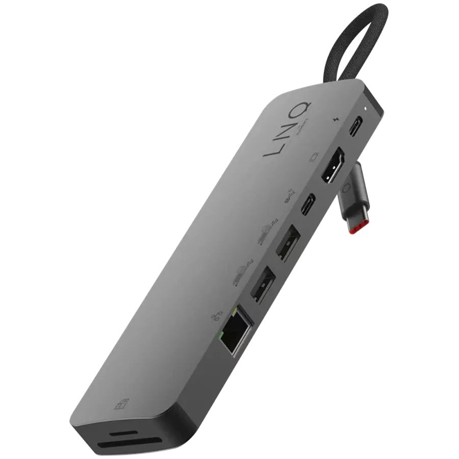 Multiport Adapter LINQ 9in1 SSD PRO USB-C Multiport Hub Gray — სურათი №1