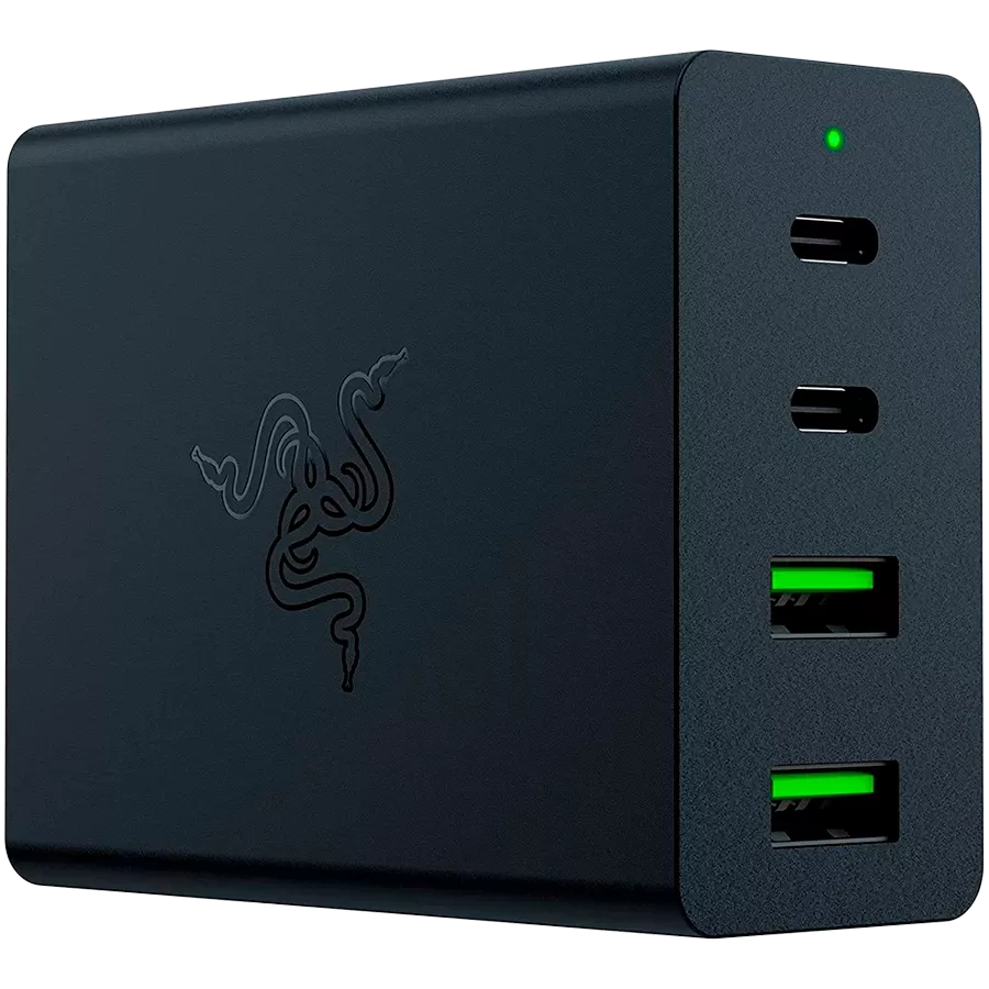RAZER Προσαρμογέας ρεύματος 4*USB/USB-C, 130 βατ, Ματ Μαύρο 2*USB Τύπου-C, 2*4-pin USB (Τύπος Α) — Εικών №1