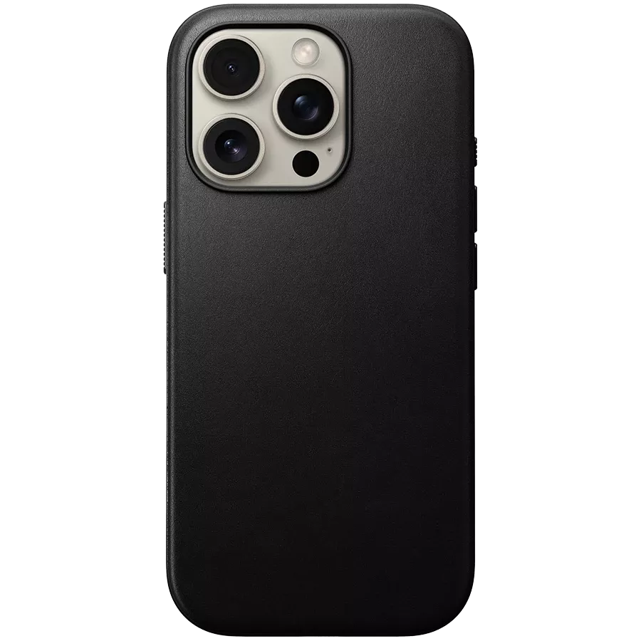Чехол NOMAD Modern Leather с MagSafe Чёрный для iPhone 16 Pro — Изображение №1