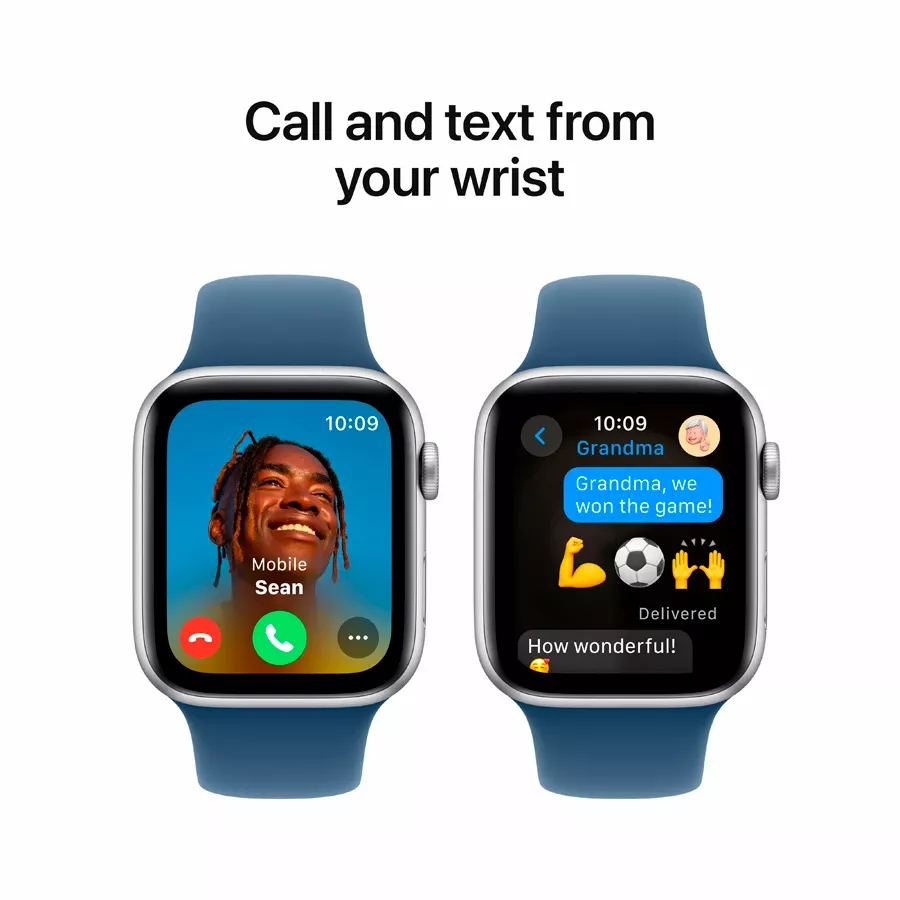 Apple Watch SE GPS Gen.2 (2024)  Denim Sport Band, S/M, 40mm, Silver — Image №4