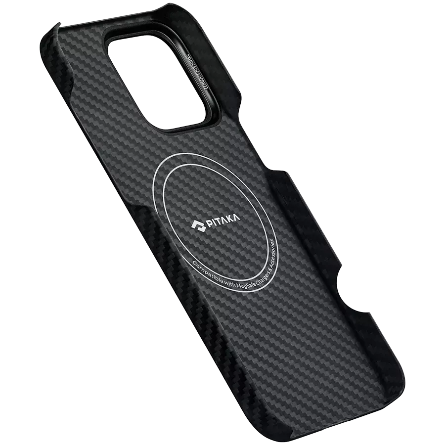 Чехол PITAKA MagEZ Case 4 Twill 1500D for iPhone 15 Pro - Black/Grey (KI1501P) — Изображение №1
