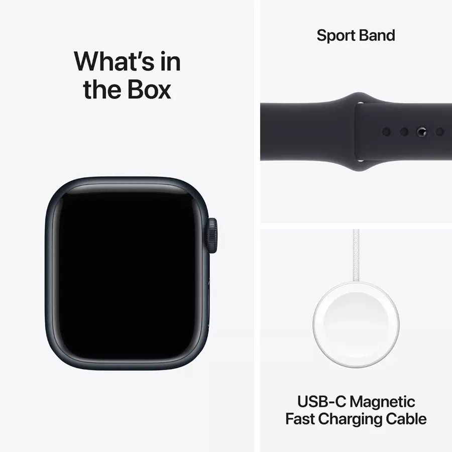 Apple Watch Series 9 GPS  Midnight Sport Band, M/L, 41mm, Midnight — Image №9