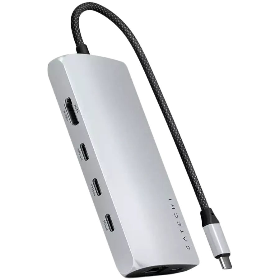 SATECHI  Multiport Adapter USB-C Multiport Adapter 8K with Ethernet V3 Ασημί — Εικών №1