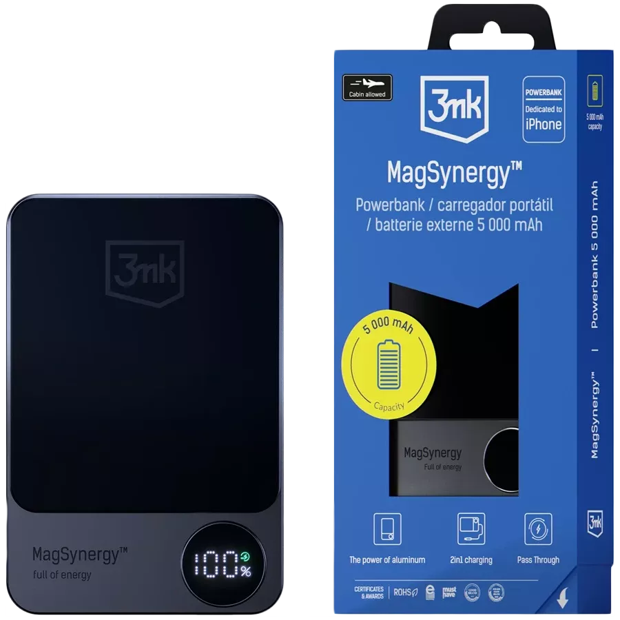 Power Bank 3MK, 5000 միլիամպեր - ժամ, Լիթիումե-պոլիմեր — image №1
