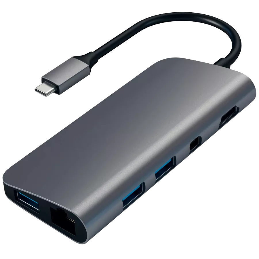 Multiport Adapter SATECHI  ST-TCMM8PA  Space Gray — სურათი №1