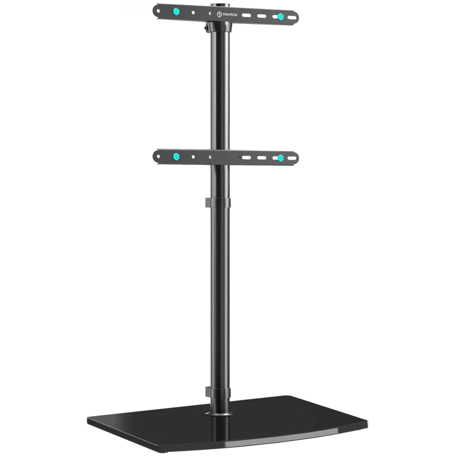 Βάση τηλεόρασης δαπέδου γενικής χρήσης ONKRON w/ Glass Base  for 30"-60" TVs up to 41 kg, Μαύρο VESA: 100x100 - 400x400 — Εικών №1