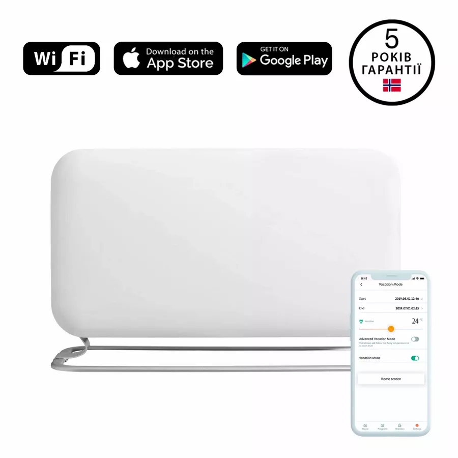 WiFi Portable Heater MILL, Λευκό — Εικών №2