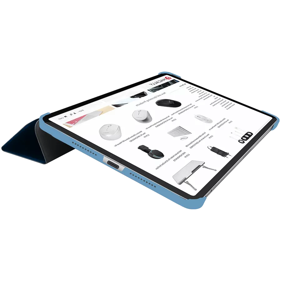 Обложка Smart Folio MACALLY Bookstand  Синяя для iPad mini (6-го поколения) — Изображение №3