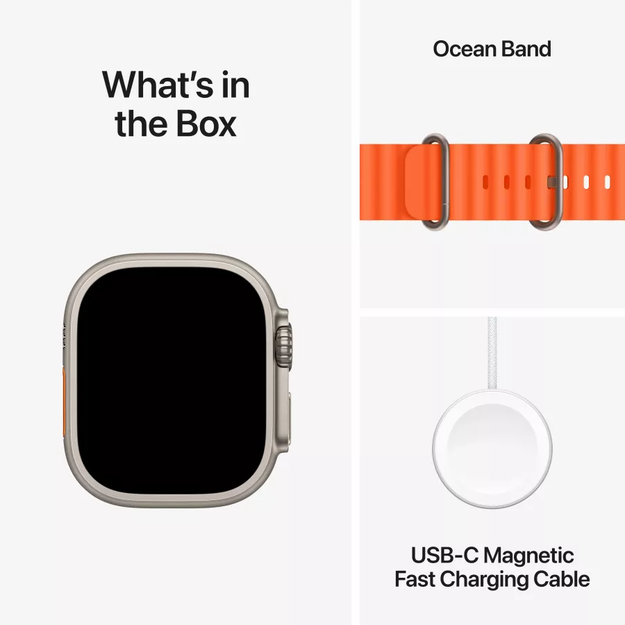 Apple Watch Ultra Series 2 GPS + Cellular, 49mm, Natural, Orange Ocean Band — Image №9