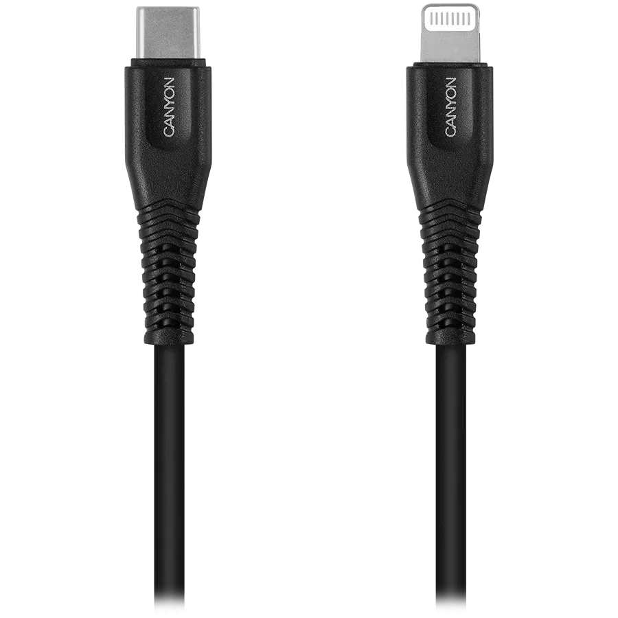 CANYON USB Cable MFI-4, Black, 1.2m — Image №1