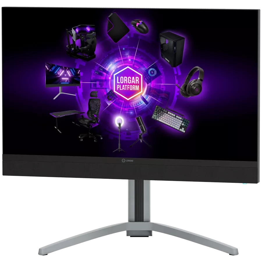 LORGAR Monitor LCD (27", 3840x2160, Fast IPS) Black/Milky Gray — Image №3