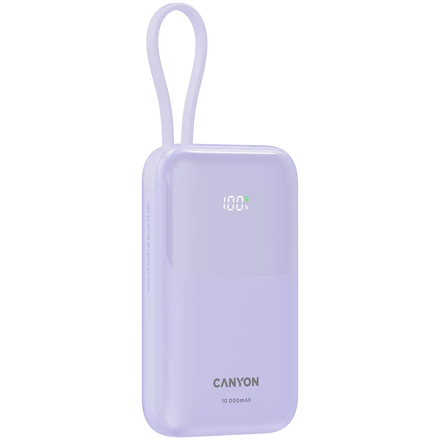 CANYON OnPower 101 Power Bank, 10000 mAh, Μωβ — Εικών №3