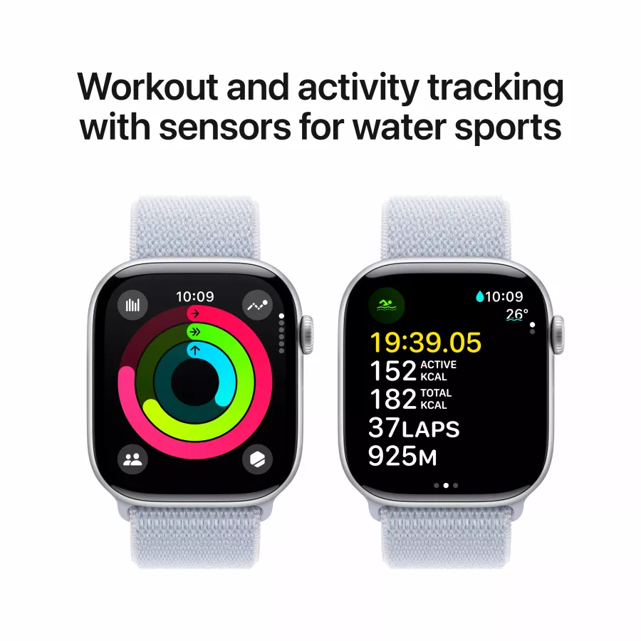 Apple Watch Series 10 GPS, 42mm, Silver, Blue Cloud Sport Loop — Image №4
