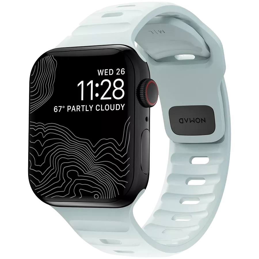 NOMAD Band Extension Sport Strap Icy Blue Glow Για Apple Watch 38/40/41 mm — Εικών №1
