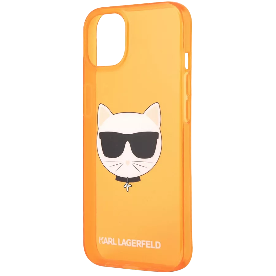 LAGERFELD Чехол FLUO Choupette Оранжевый для iPhone 13 — image №1