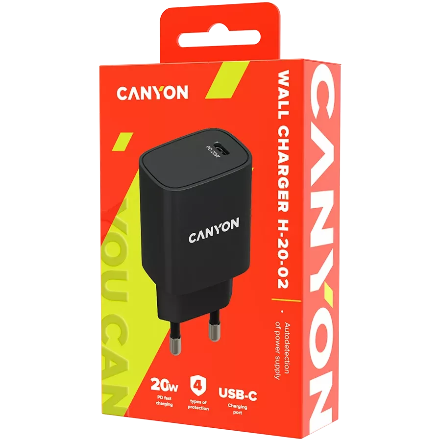 Адаптер питания CANYON H-20-02 USB-C, 20 Вт — Изображение №3