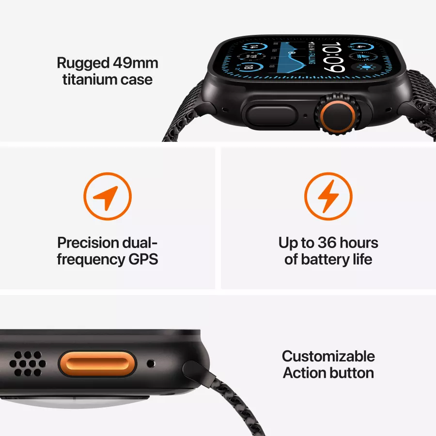 Apple Watch Ultra 2 2024, 49mm, Natural Titanium, Tan Alpine Loop, Medium — Image №3