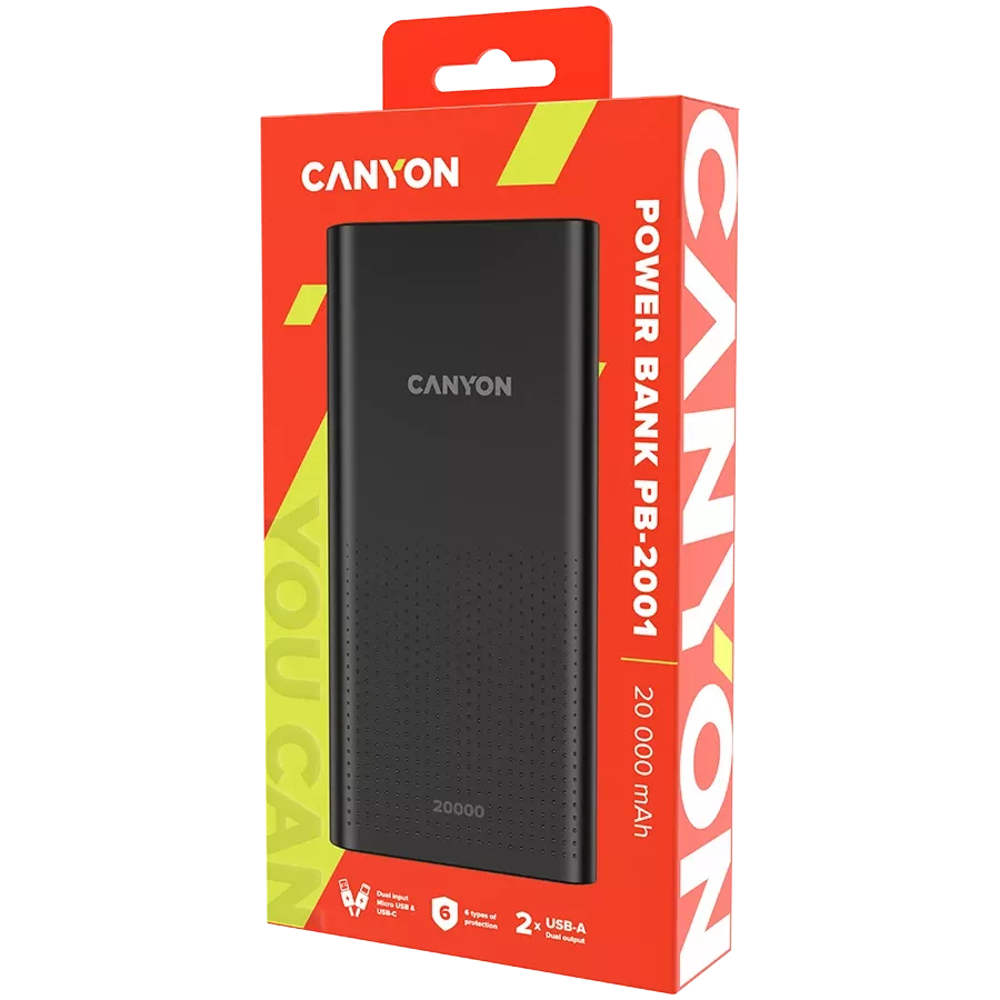 CANYON PB-2001 Портативное зарядное устройство, 20000 мА·ч — Изображение №3