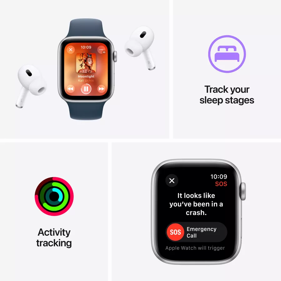 Apple Watch SE GPS Gen.2 (2023), 40mm, Midnight, Midnight Sport Band, S/M — Image №7