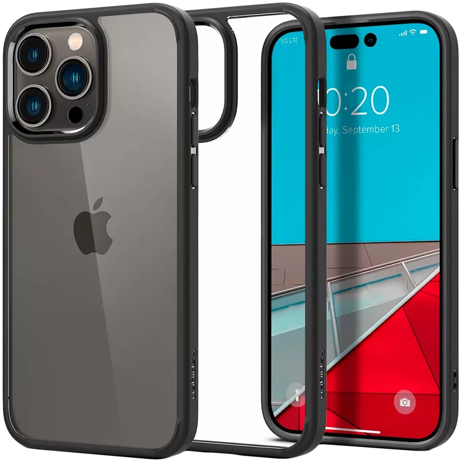 Чехол SPIGEN SGP Ultra Hybrid  Матовый чёрный для iPhone 14 Pro Max — Изображение №2