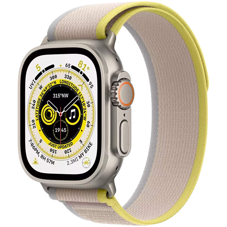 Apple Watch Ultra GPS + Cellular  Yellow/Beige Trail Loop, S/M, 49mm, Natural — Image №1