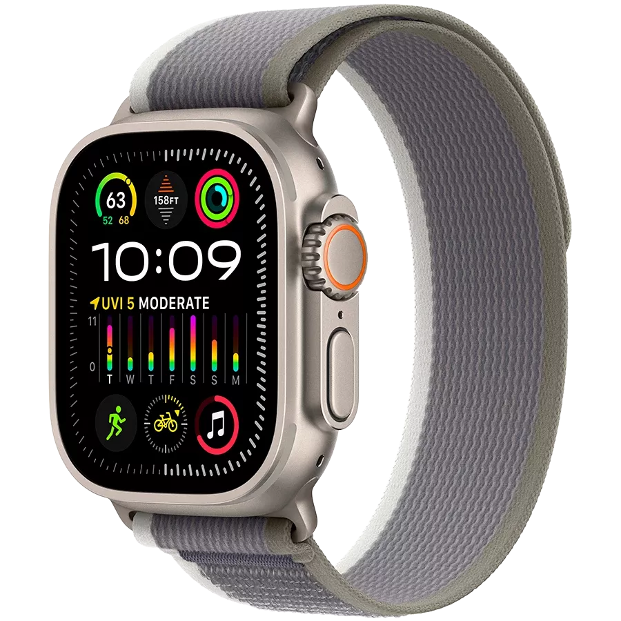 Apple Watch Ultra Series 2 GPS + Cellular  Зеленый/Серый Трейл Луп, S/M, 49мм, Natural — Изображение №1