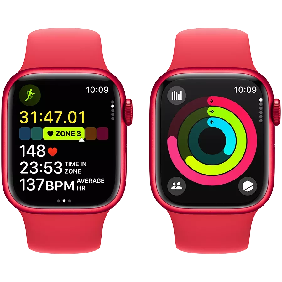 Apple Watch Series 9 GPS, 41мм, Спортивный ремешок PRODUCT(RED), M/L — image №8