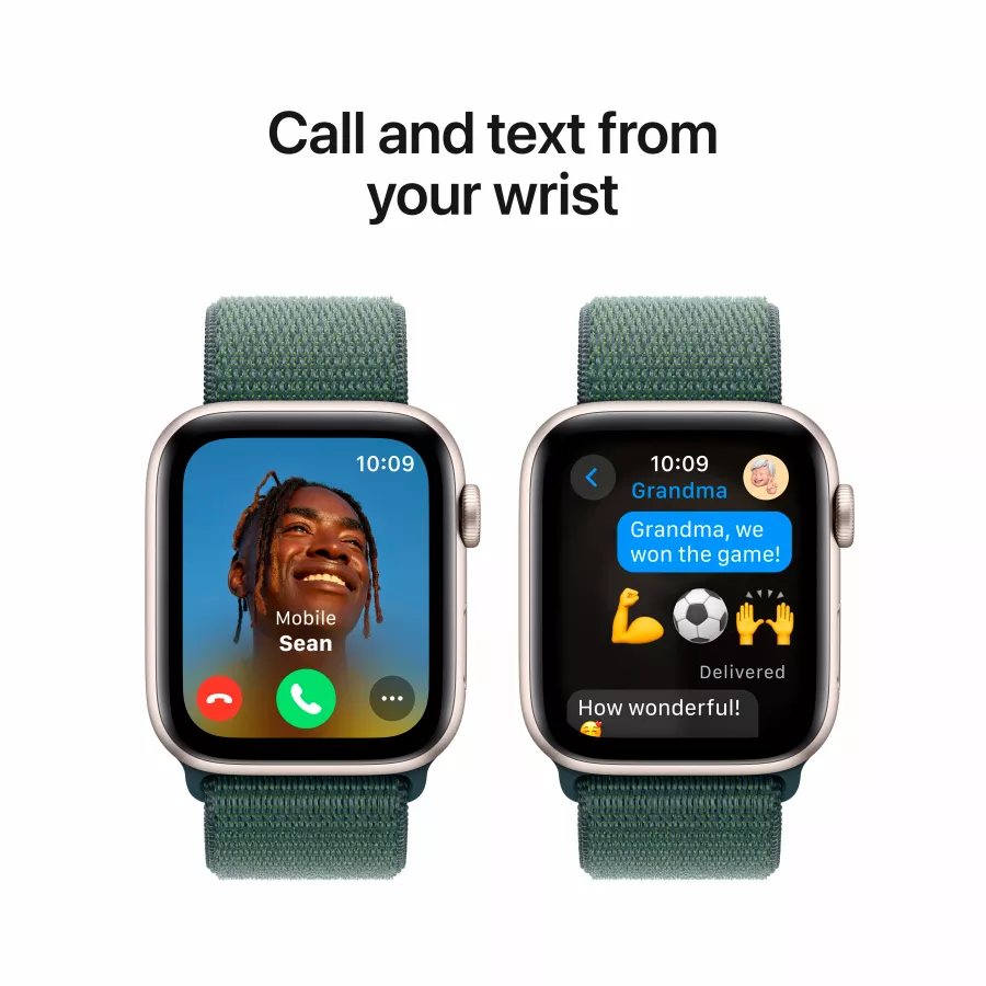 Apple Watch SE GPS Gen.2 (2024), 40mm, Starlight, Lake Green Sport Loop — Image №4
