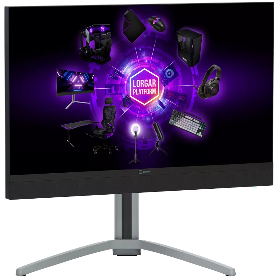 LORGAR Monitor LCD (27", 3840x2160, Fast IPS) Black/Milky Gray — Image №4