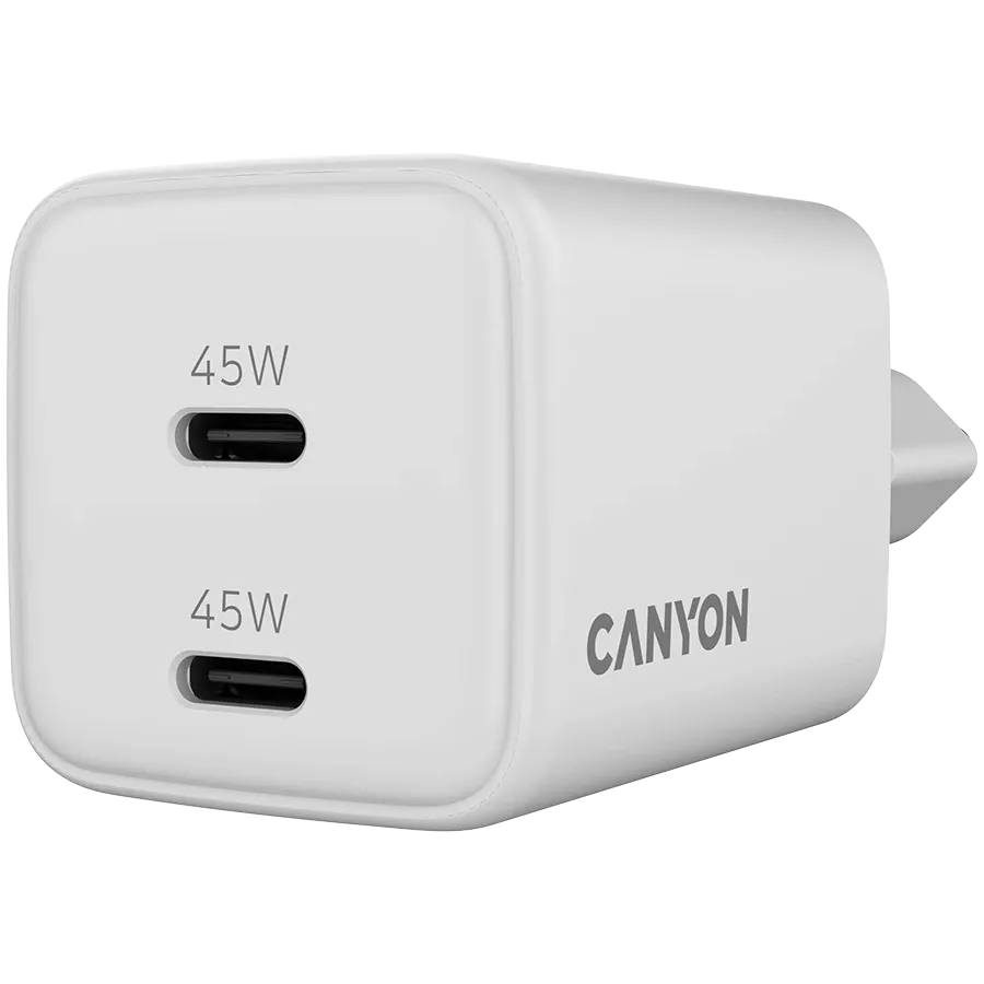 CANYON Power Adapter 2*USB-C, 45 W, White — Image №5
