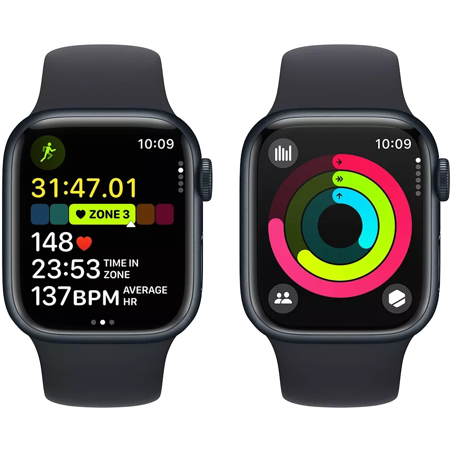 Apple Watch Series 9 GPS, 41mm, Midnight, Midnight Sport Band, S/M — Image №8