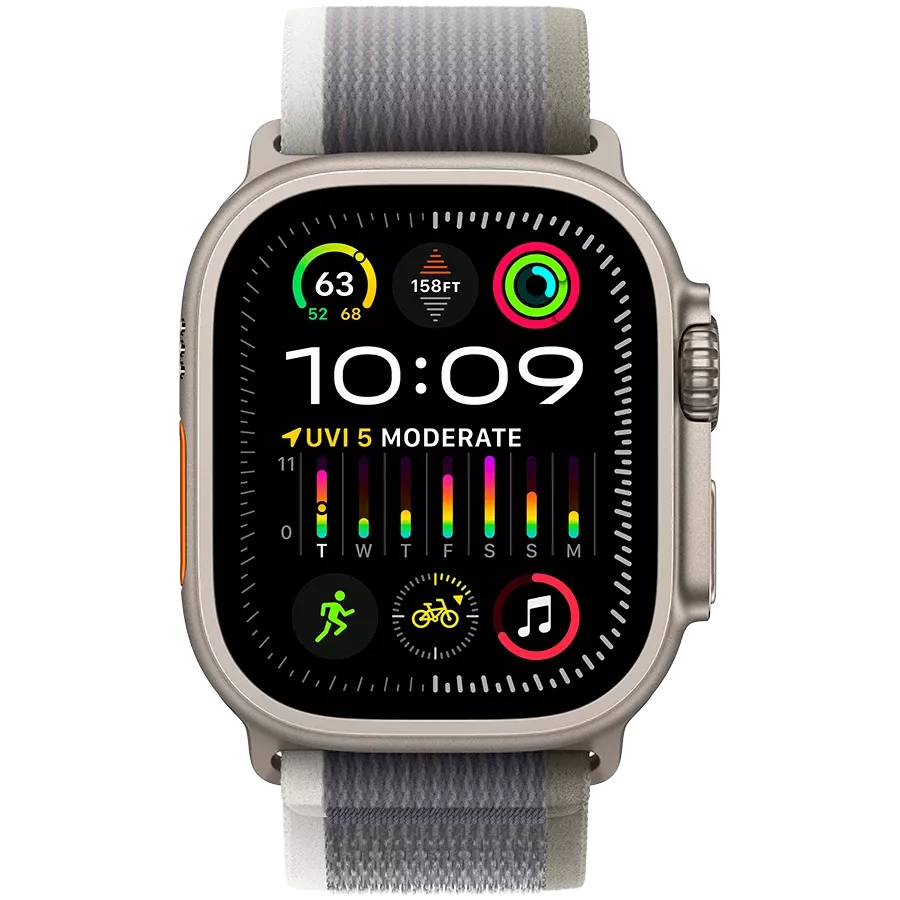 Apple Watch Ultra Series 2 GPS + Cellular  Зеленый/Серый Трейл Луп, S/M, 49мм, Natural — Изображение №2