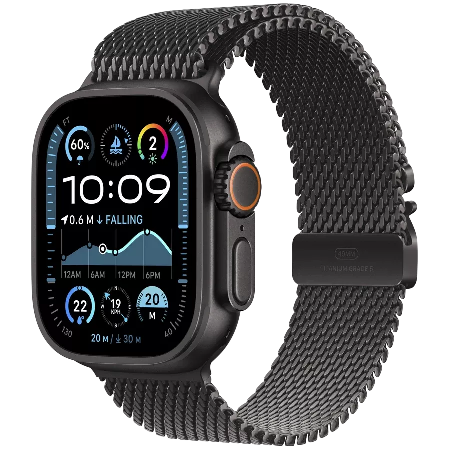 APPLE Milanese Loop Band for Apple Watch 44/45/46/49 mm, Large, Black — Image №2