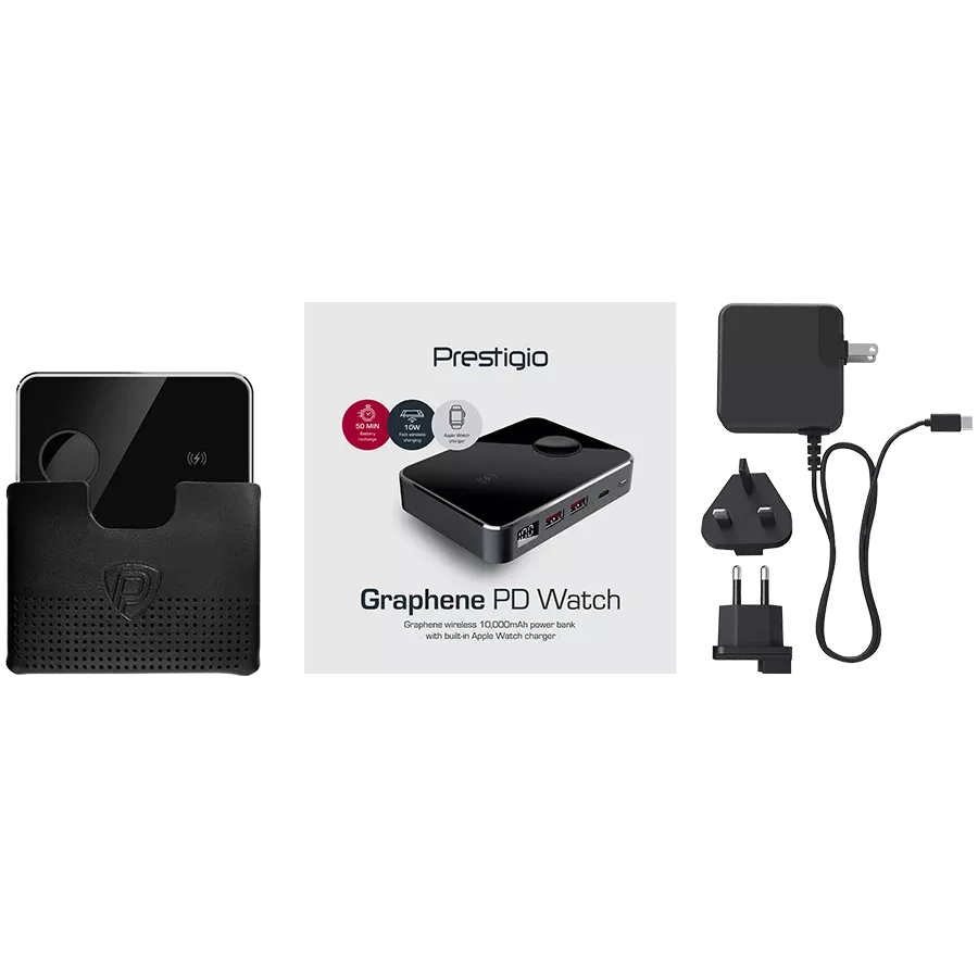 PRESTIGIO Graphene PD Watch Power Bank, 10000 mAh, Ασημί — Εικών №7
