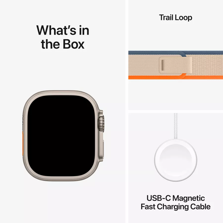 Apple Watch Ultra Series 2 GPS + Cellular  Orange/Beige Trail Loop, M/L, 49mm, Natural — Image №9
