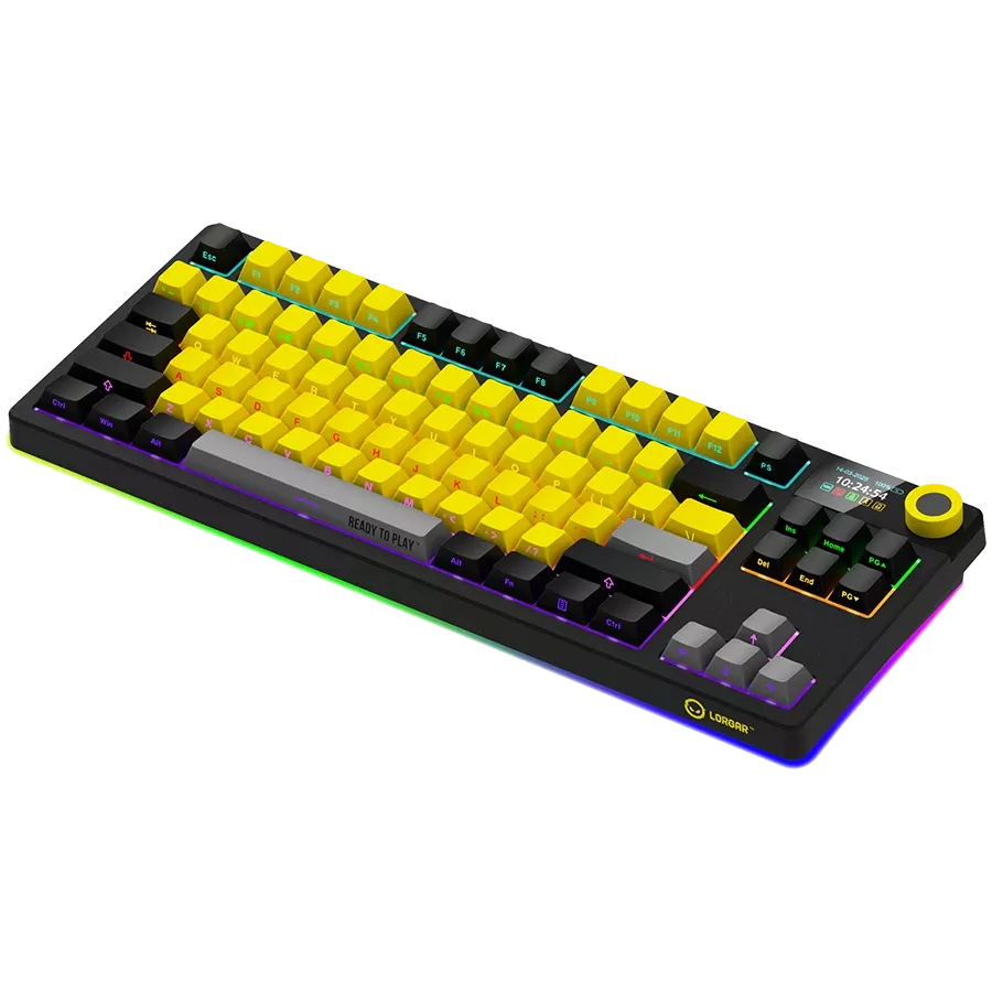 LORGAR KBP70TKLW Gaming Keyboard, Wireless, Yellow, EN — Image №7