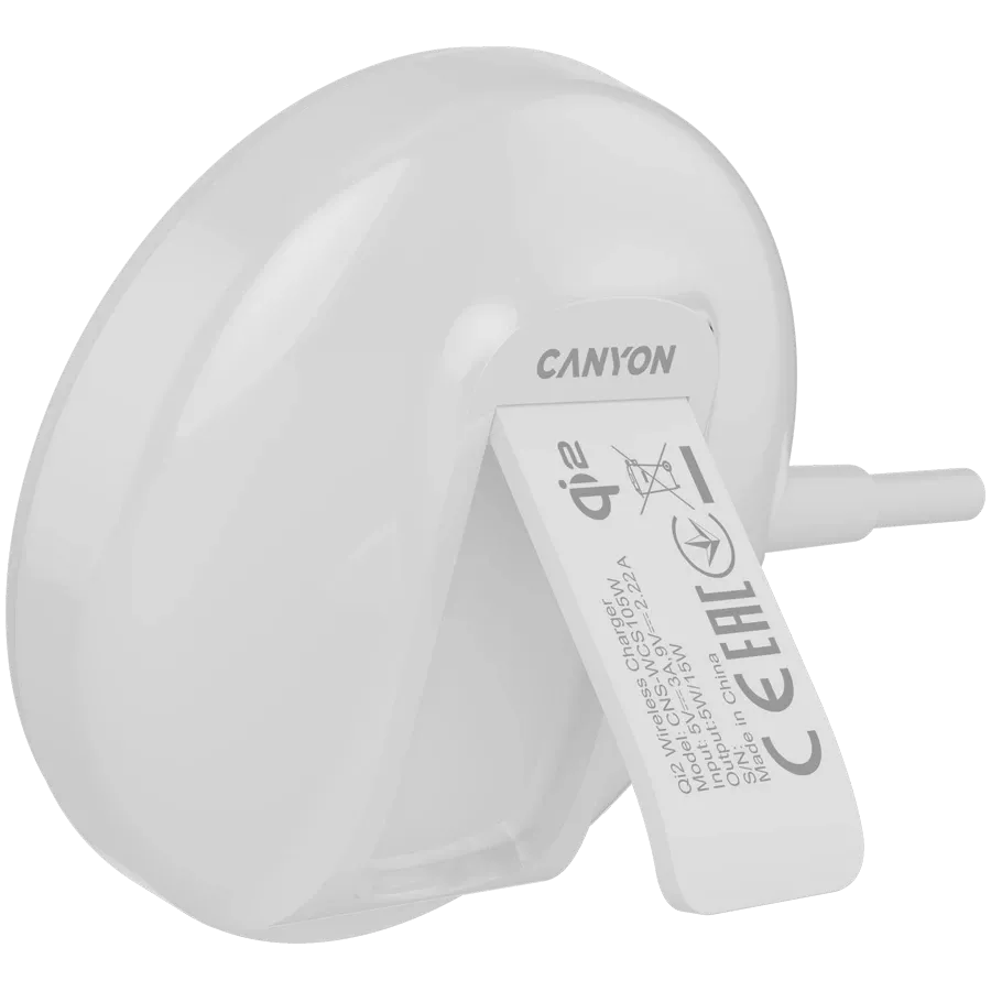 CANYON WS-105 Ασύρματος φορτιστής, 15 βατ, Λευκό — Εικών №4