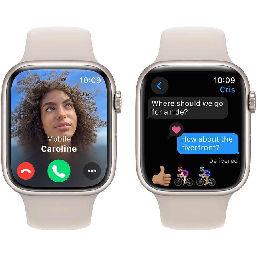 Apple Watch Series 9 GPS  Starlight Sport Band, M/L, 45mm, Starlight — Image №6