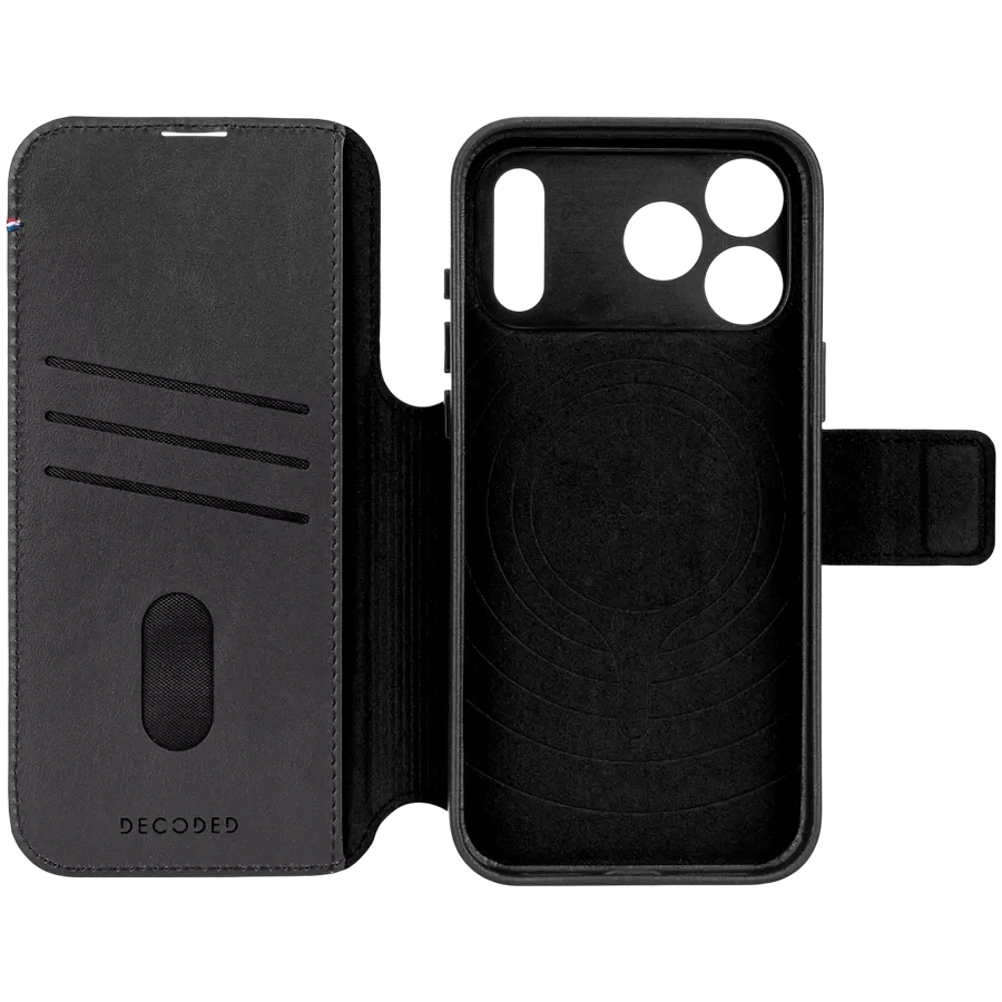 DECODED Wallet Leather Detachable Wallet with MagSafe, Black for iPhone 17 Pro Max — Image №4